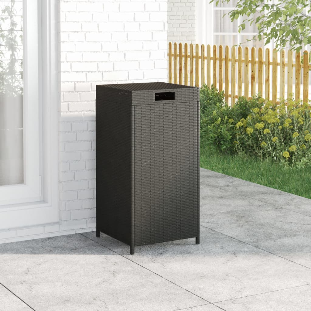 vidaXL Trash Bin Outdoor Rubbish Garbage Can with a Removable Lid Poly Rattan