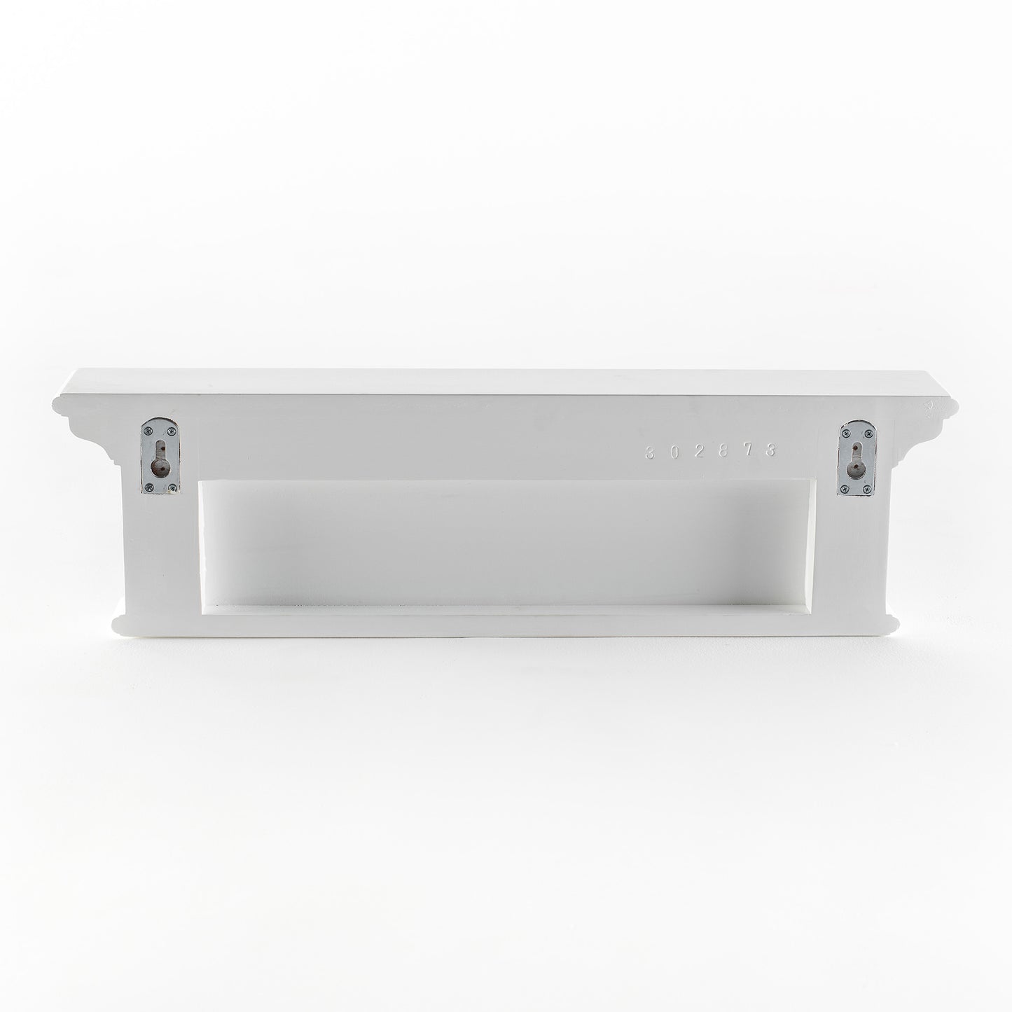28" White Solid Wood Four Hook Wall Mount Coat Rack