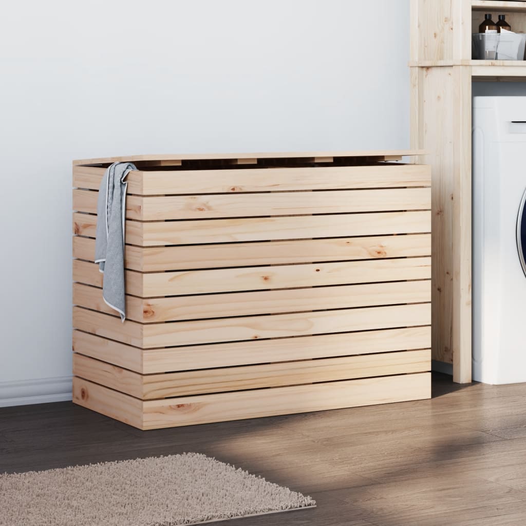 vidaXL Laundry Basket 17.3"x17.3"x26" Solid Wood Pine