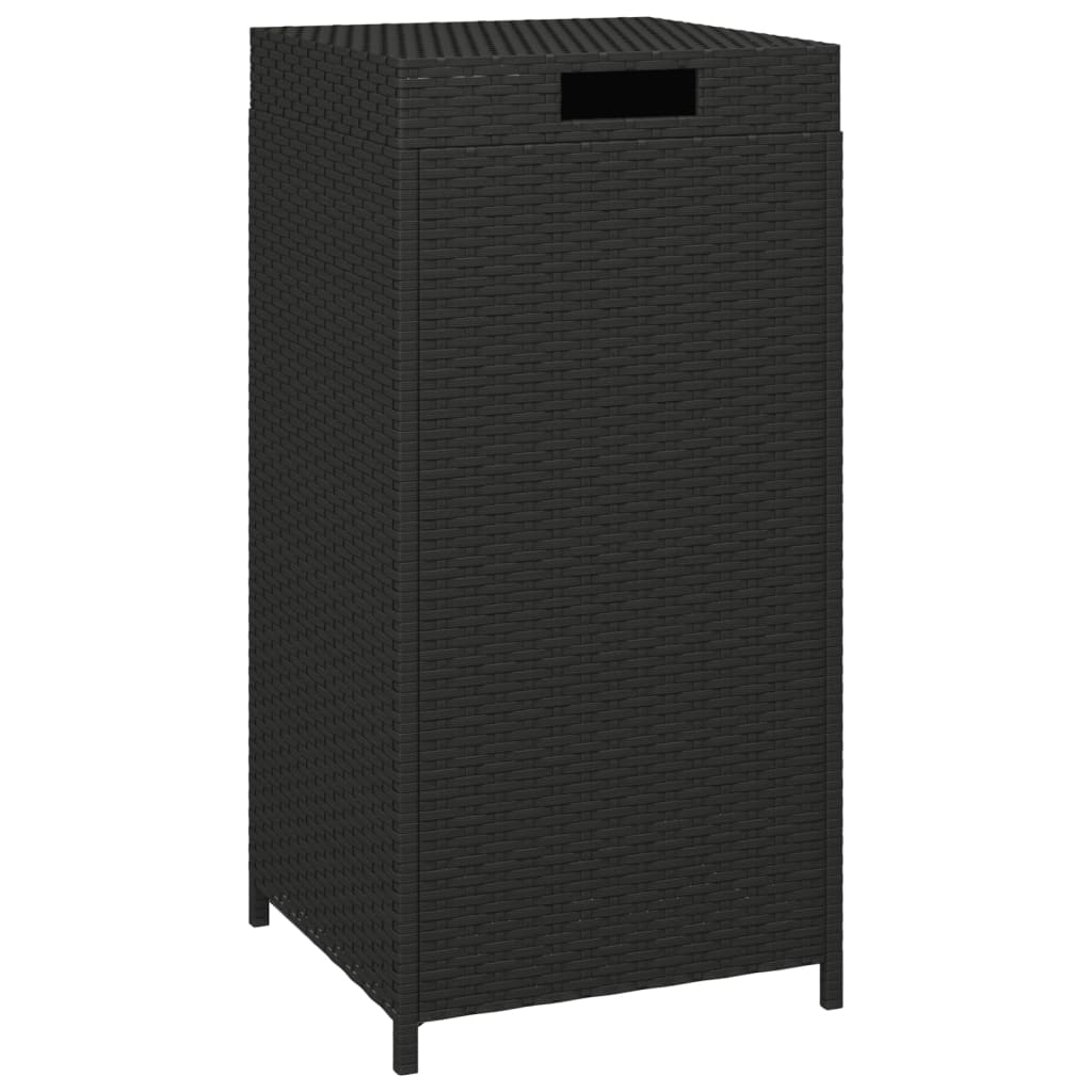 vidaXL Trash Bin Outdoor Rubbish Garbage Can with a Removable Lid Poly Rattan