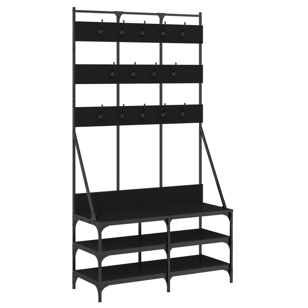 vidaXL Clothes Rack with Shoe Storage Freestanding Coat Stand for Hallway