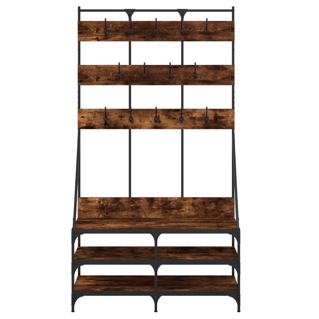 vidaXL Clothes Rack with Shoe Storage Freestanding Coat Stand for Hallway