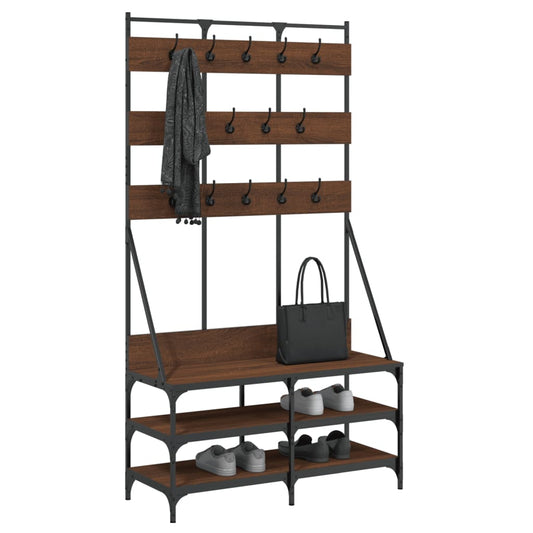 vidaXL Clothes Rack with Shoe Storage Freestanding Coat Stand for Hallway